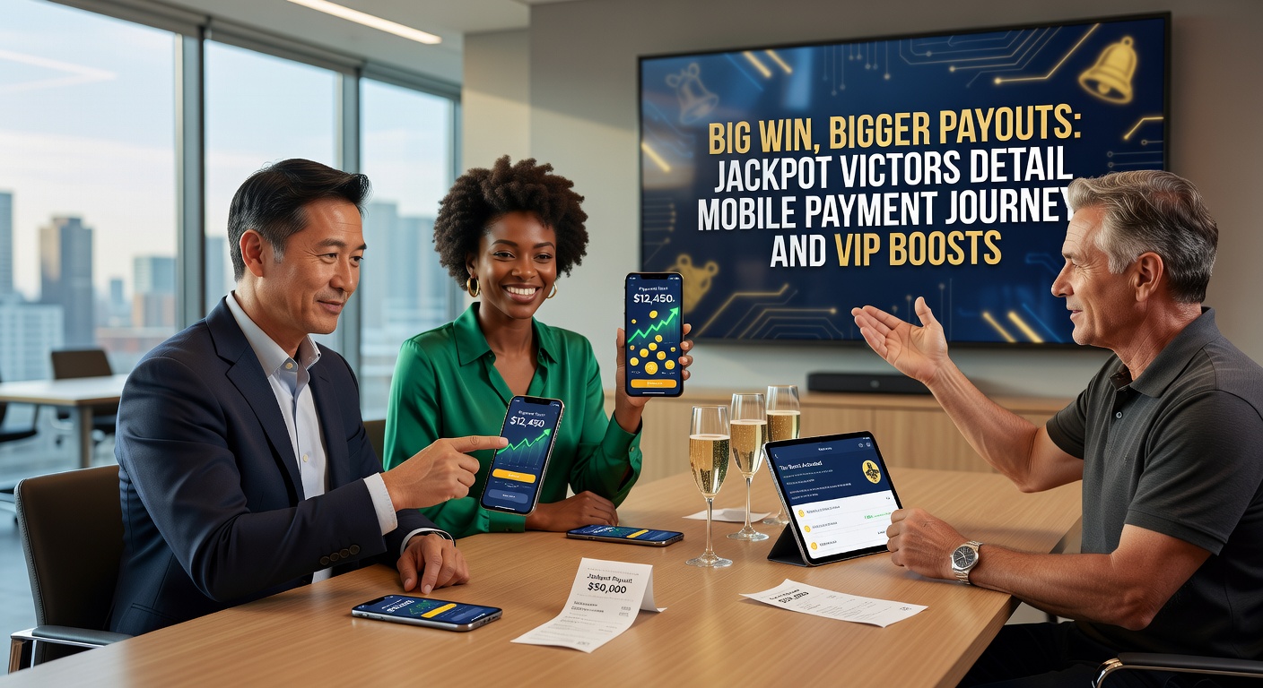Ein aufregender Moment eines Jackpot-Gewinns auf einem Smartphone-Bildschirm mit leuchtenden Coins und Auszahlungs-Icons
