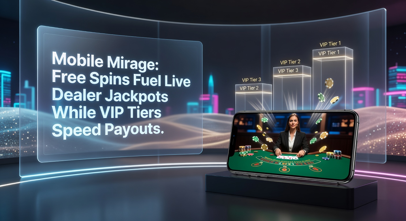 Smartphone mit leuchtenden Free-Spins-Symbolen und einem Live-Dealer-Tisch im Hintergrund, der progressive Jackpots andeutet